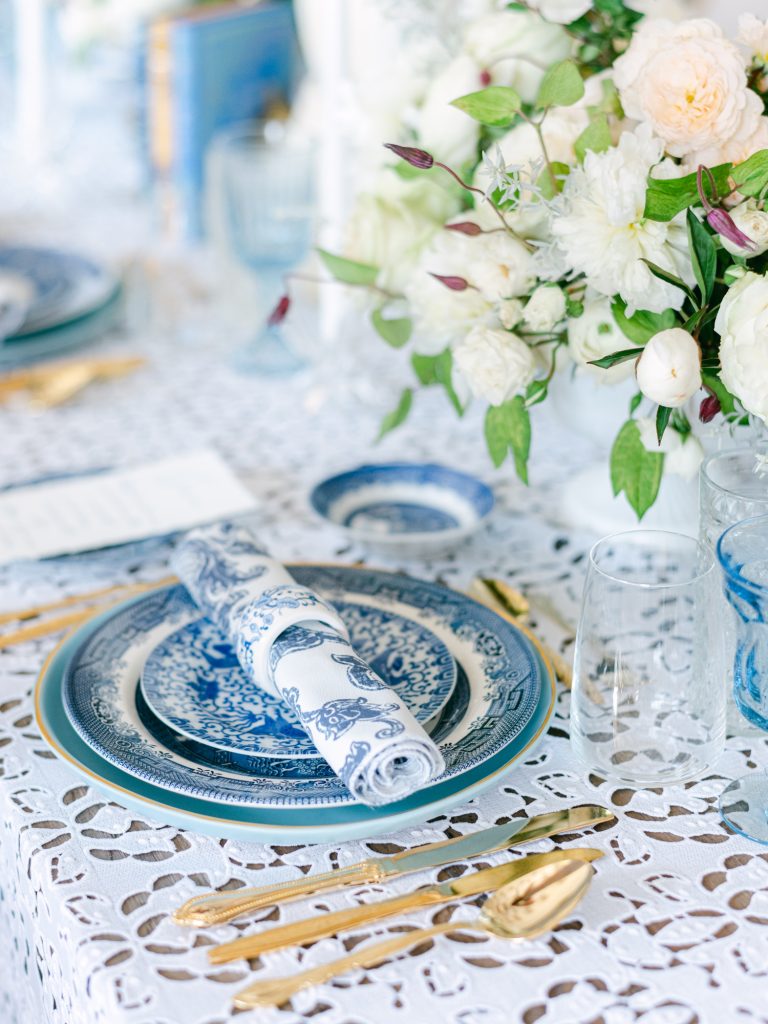 A DC wedding photographer captures elegant wedding tablescapes during a Washington DC wedding styled by Grit and Grace.