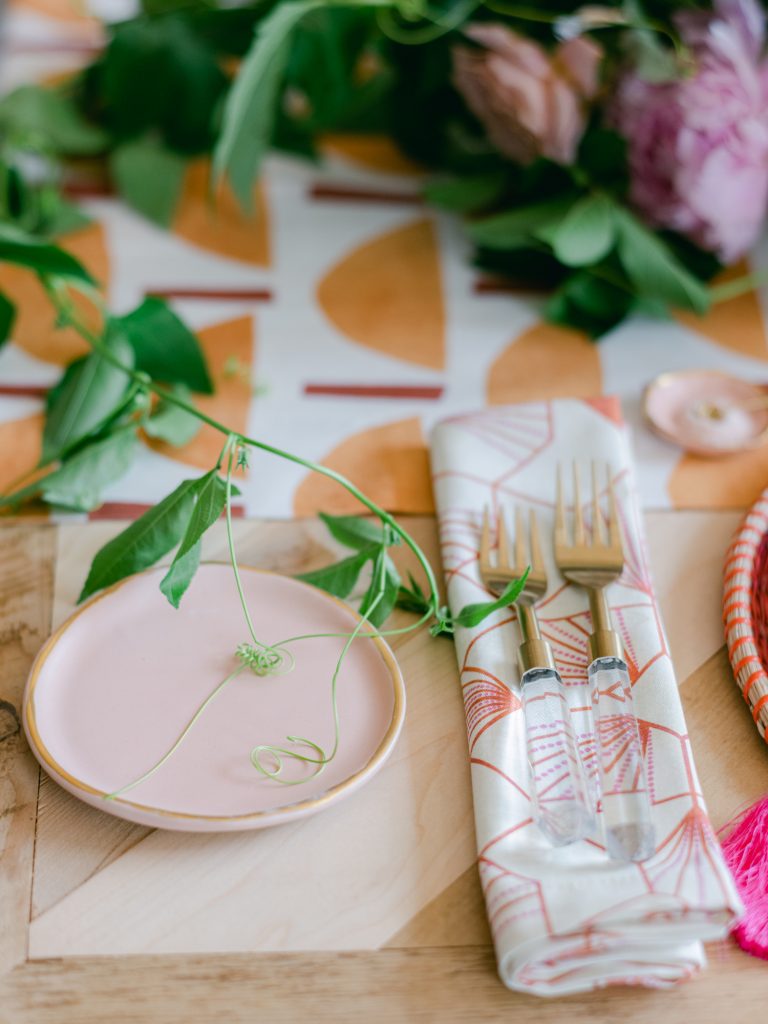 A DC wedding photographer captures bright wedding tablescapes during a Washington DC wedding styled by Grit and Grace.
