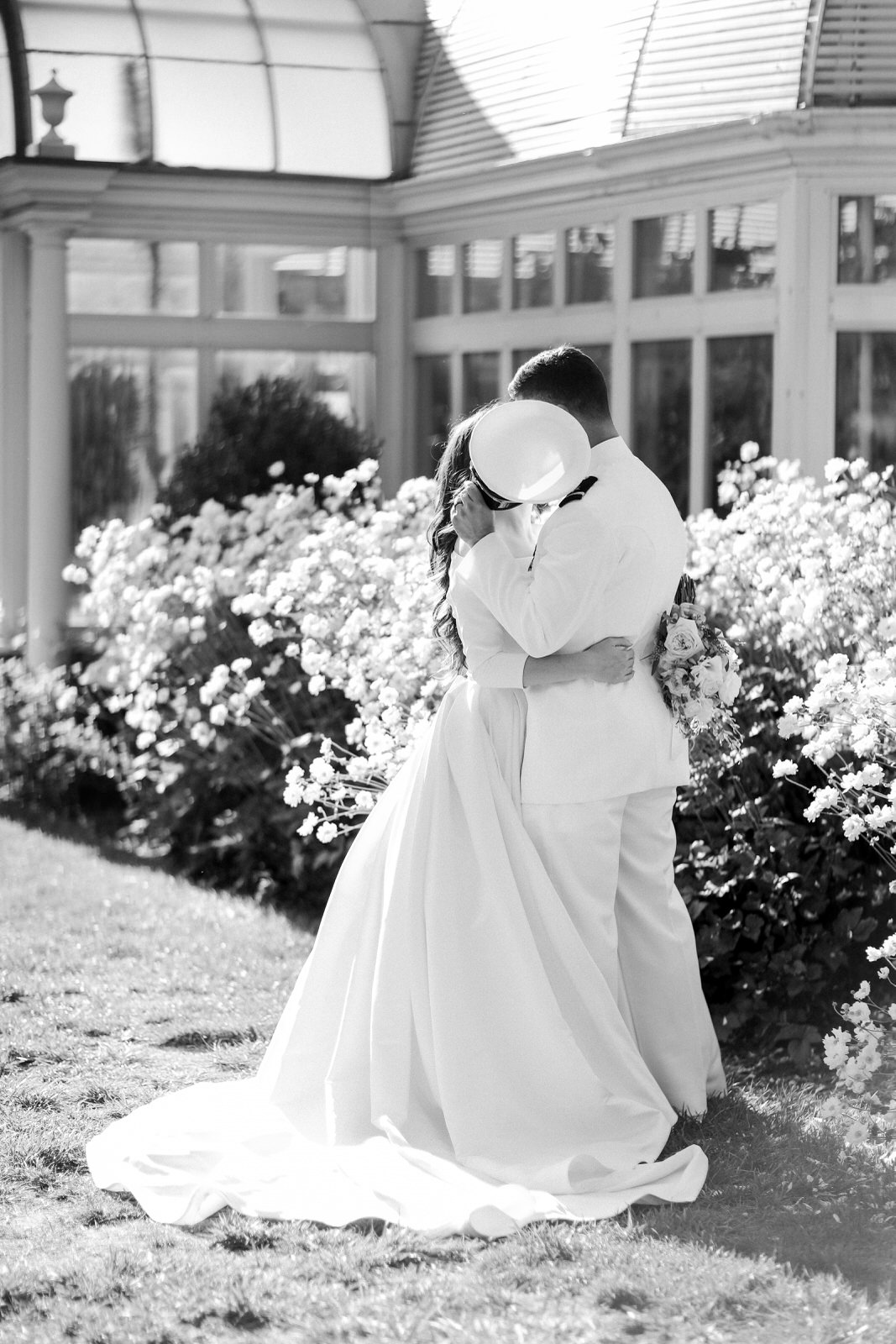 A Virgina film wedding photographer captures a military wedding at Reynolda Gardens.
