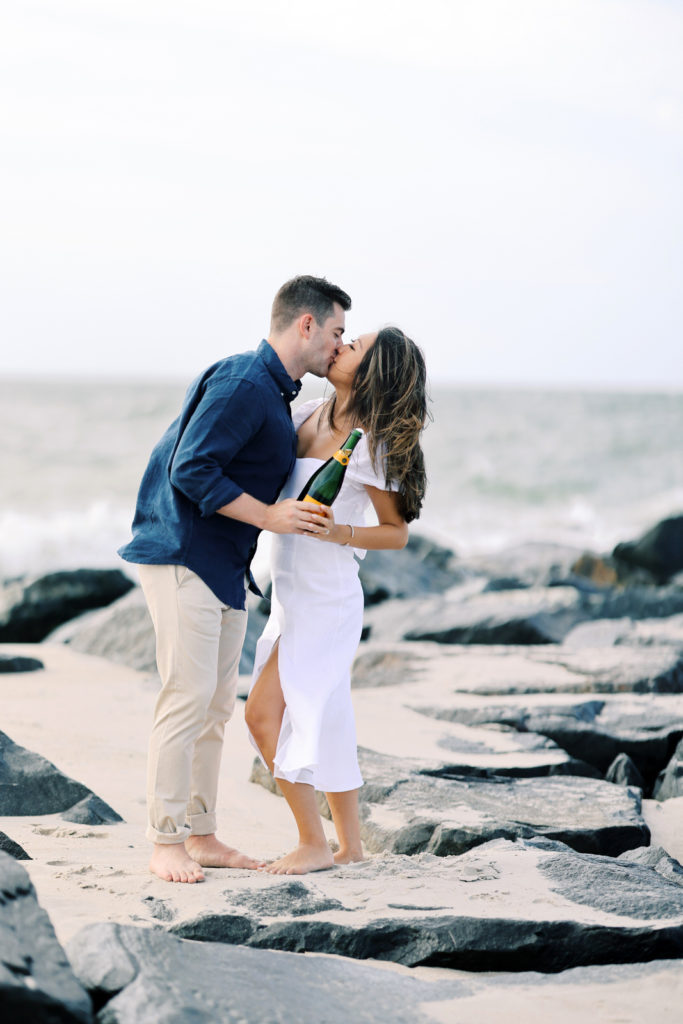 Gorgeous fine art oceanside engagement photography session in Cape May, New Jersey.