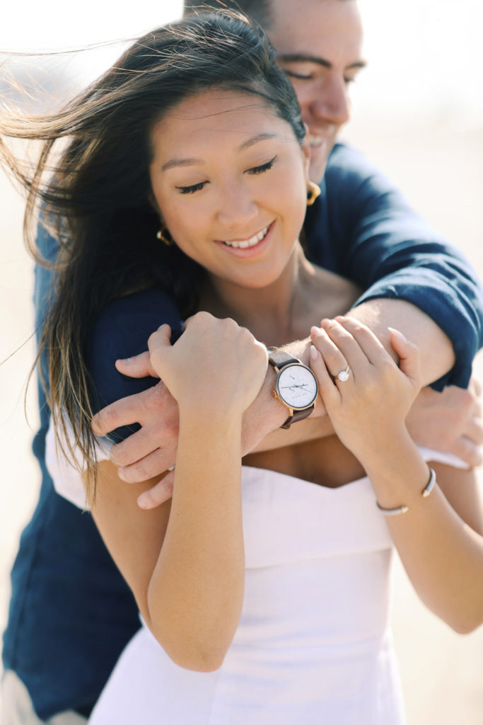 Gorgeous fine art oceanside engagement photography session in Cape May, New Jersey.