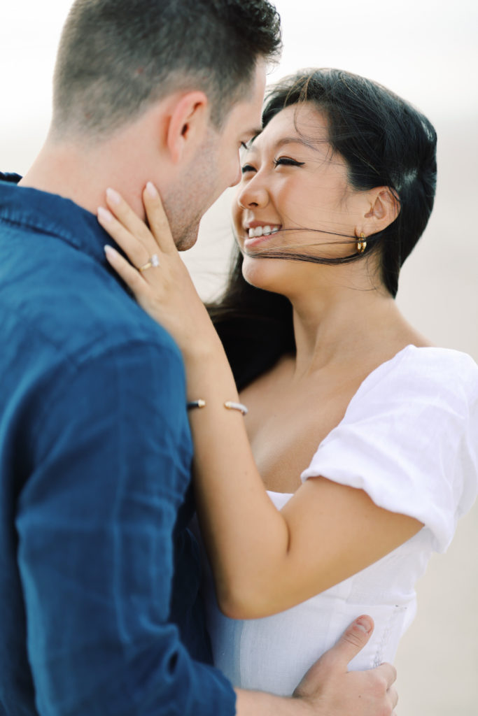 Romantic and fine art beach engagement photography session in Cape May, New Jersey.