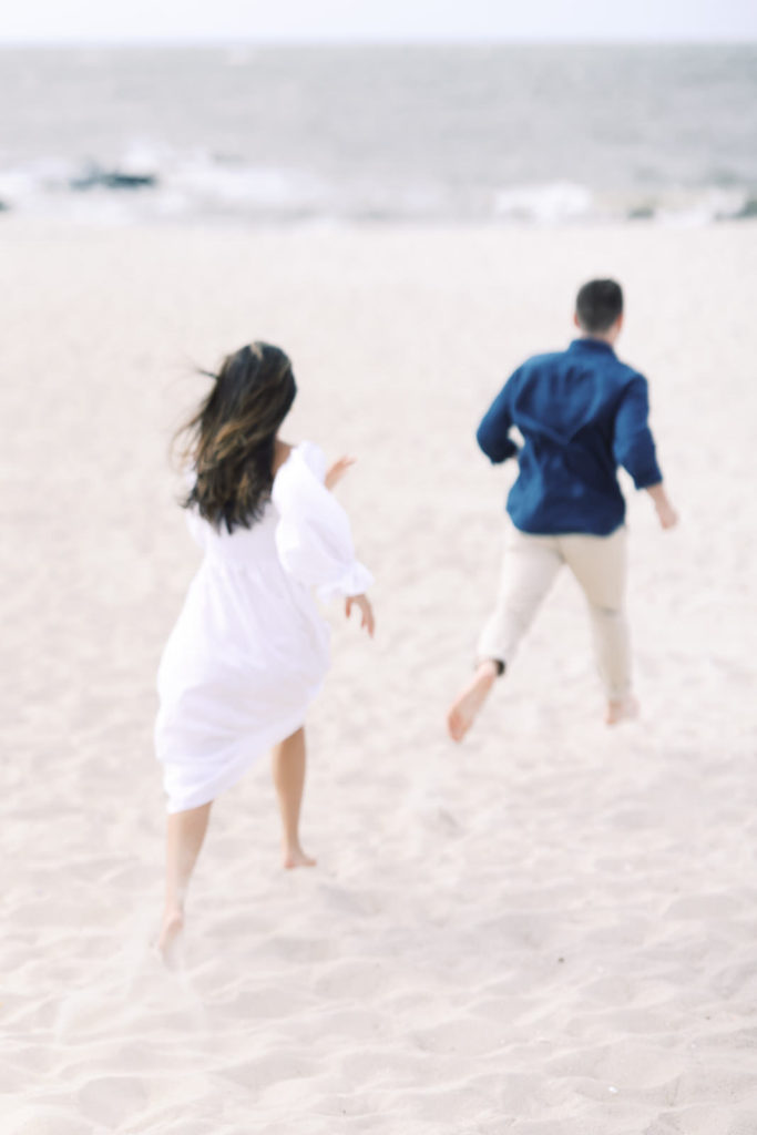 Gorgeous fine art oceanside engagement photography session in Cape May, New Jersey.