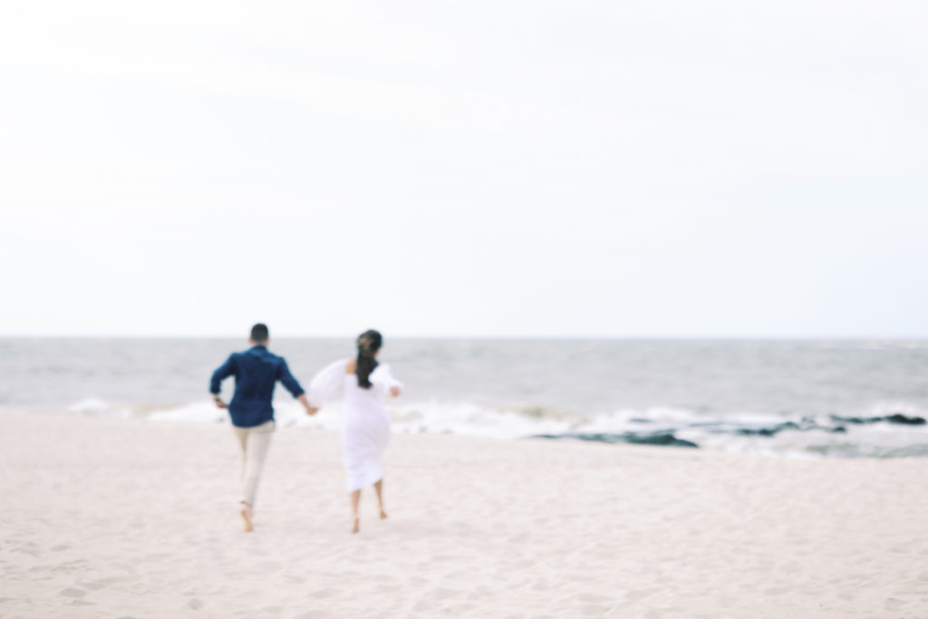 Gorgeous fine art oceanside engagement photography session in Cape May, New Jersey.