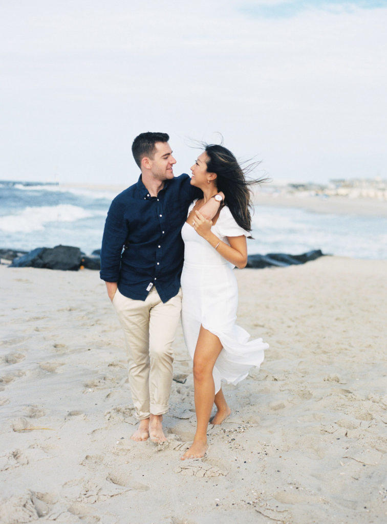 Gorgeous fine art oceanside engagement photography session in Cape May, New Jersey.