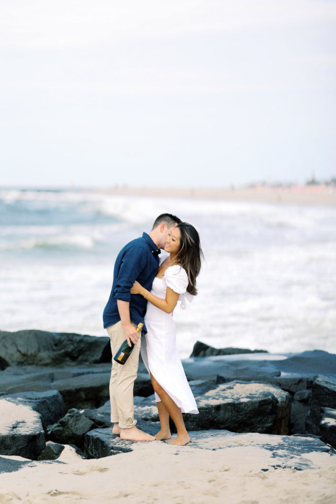 Gorgeous fine art oceanside engagement photography session in Cape May, New Jersey.