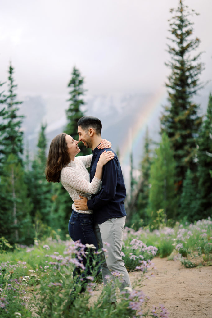 A Washington wedding photographer captures creative adventure engagement photos in Seattle.