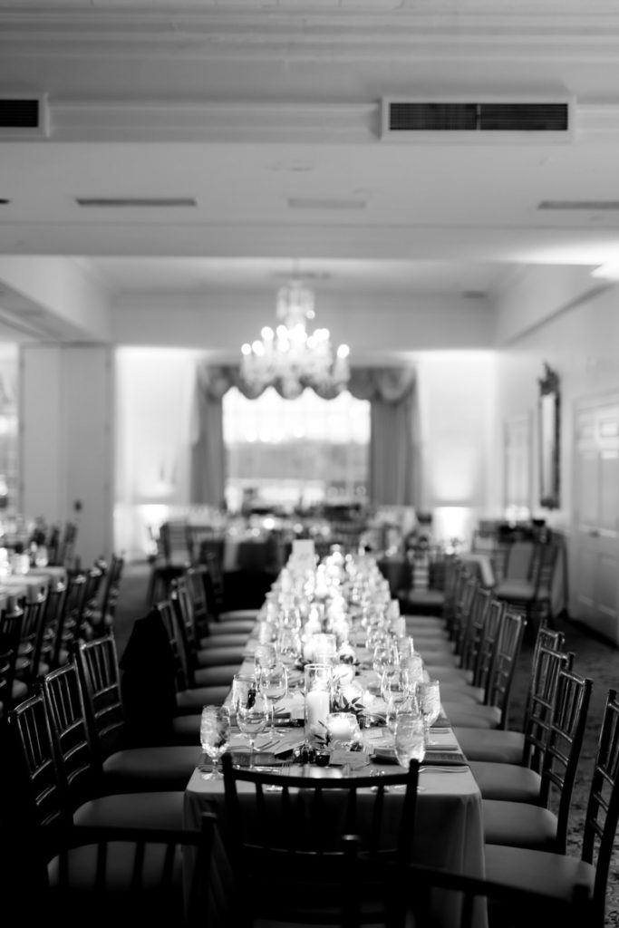 Creative wedding reception photography at Forsyth Country Club in Winston-Salem, North Carolina.