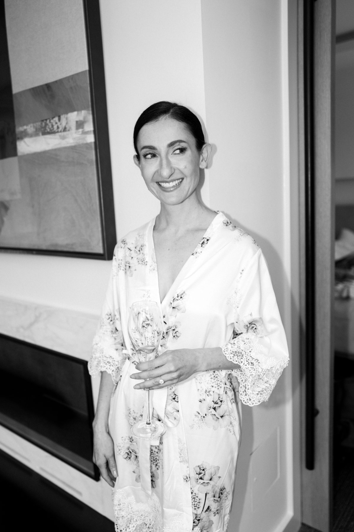 Allison getting ready for her Kennedy Center wedding in DC